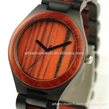 Hot selling Black metal rosewood wood metal watch